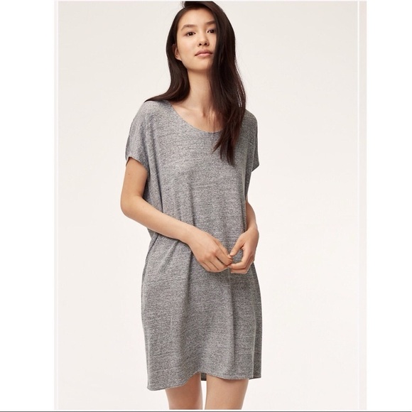 Aritzia Dress Wilfred Free Gray Lorelei with Pockets Oversized Fit Women's Sz S - Picture 1 of 13